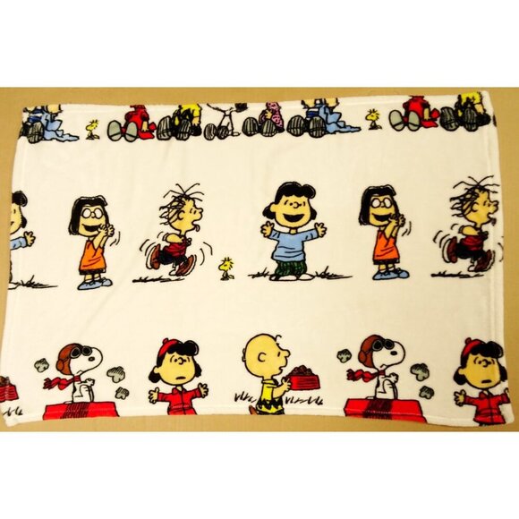 Peanuts Fleece Blanket Remind 40x25 Charlie Brown Lucy - Picture 5 of 7